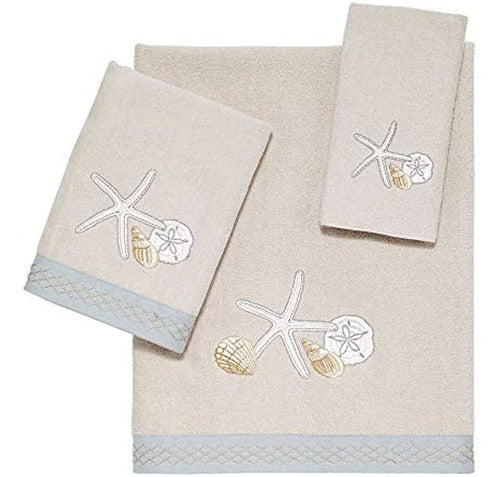 Avanti Linens Seaglass Collection, Embroidered Towel Set 0