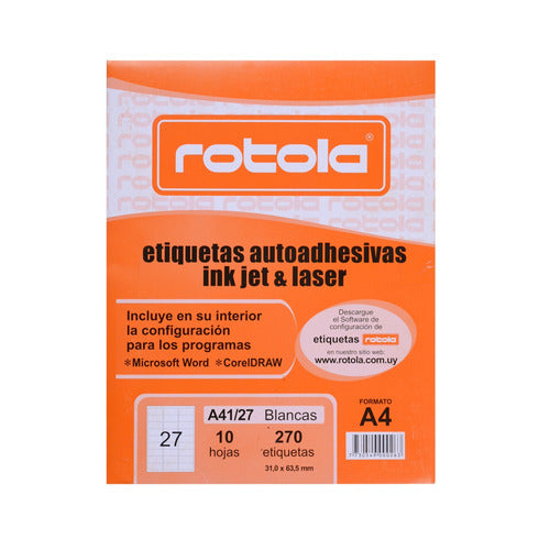 E-tiqueta A41/27 Sticker Labels 31.0x63.5 mm - 270 Units 0