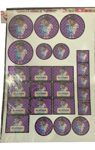 70 Stickers Para Candy De Doctora Juguetes 0