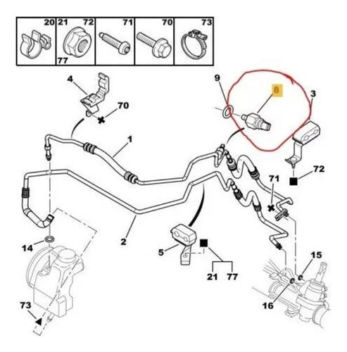 Original Peugeot Hydraulic Direction Pressure Switch 2