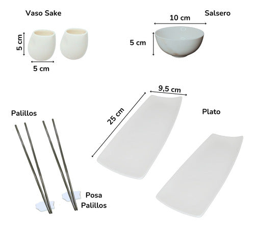 Galario Productos Set Sushi Ceramica Plato Palillos Sake Salsero x9pz Bazar 1