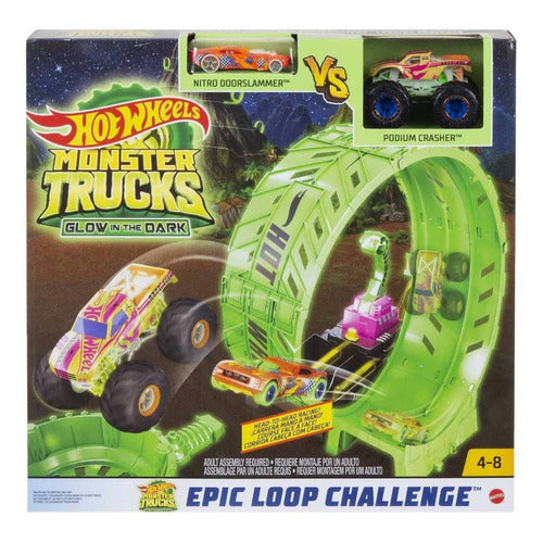 Hot Wheels Monster Trucks Glow in the Dark Epic Loop Challenge - Mosca 0