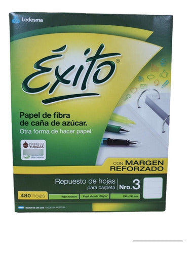 Éxito Repuesto Nº3 Caja Familiar 480 Hojas Rayado Reforz 0