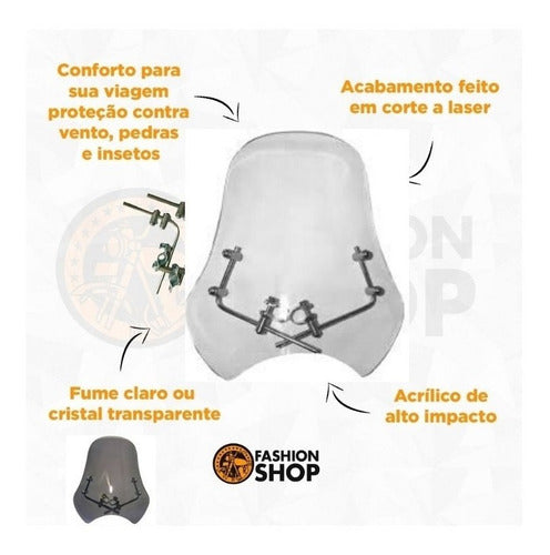 Bolha Para-brisa Pequeno Honda Shadow 600 Todas - Cristal 1