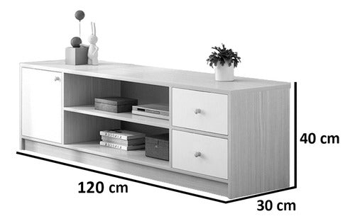 CS Minimalist Wooden TV Rack with 3 Drawers and 2 Shelves 120x30x40cm 4