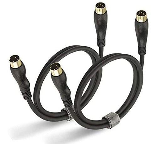 Ebxya Midi Cable Male to Male with 5 Pins DIN - 10 Feet, 2 Pack 0