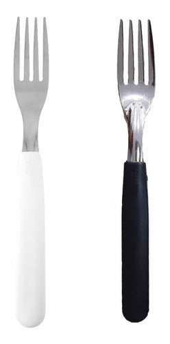 Carol Stainless Steel Fork with Black Plastic Handle - Single Unit 0