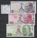 B183 Lot of 3 Turkish Banknotes 2009 P-222/24 0