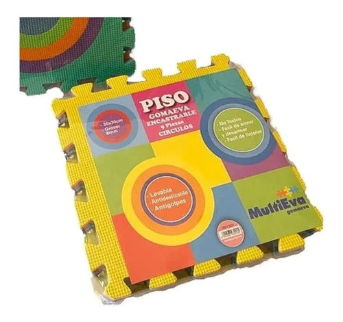 MultiEva Interlocking Baby Foam Floor Mat 9 Pieces Circles 0