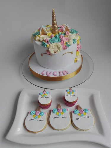Handcrafted Unicorn Cake Unicorn+ Cookies+ Cupcakes 0