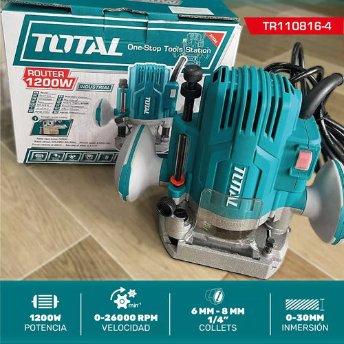 Fresadora Router 1200w Rebajadora Tupi Total 6-8-1/4' + Guía 5