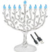 The Dreidel Company Traditional LED Electric Silver Hanukkah 0