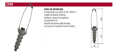 TBCin Pinza Morsa Retención Preensamblado Para Cables De 50 A 240m 1