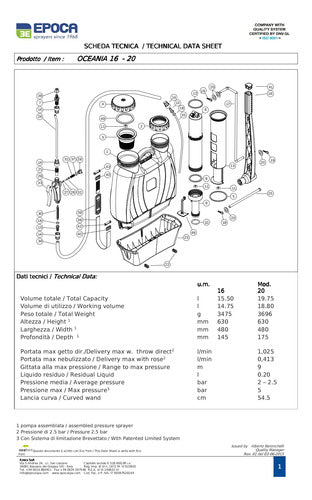 Época Tec 16 NBR Pressure Sprayer 1