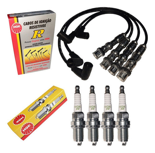 NGK Spark Plug Wire Set and Spark Plugs for Volkswagen Fox Suran Trend Voyage 0