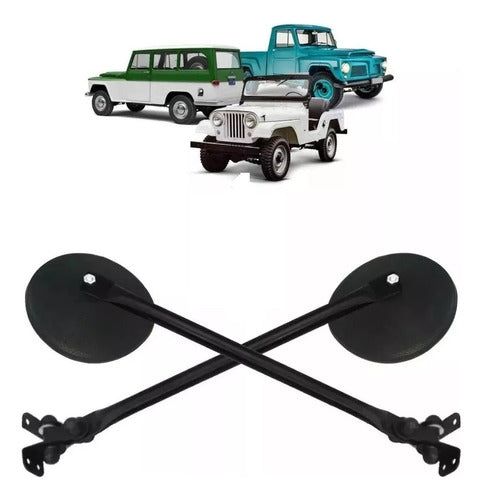 Williz Round Mirrors for Jeep CJ3 CJ5 CJ7 0