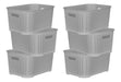 Plásticos Cerri Plastic Rattan Organizer Baskets Set of 6 Gray 36x25x17 5