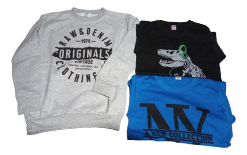 Capri Kids Sweatshirt + 2 Long Sleeve T-Shirts Size 4 to 14 0