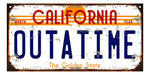 Vintage Tin License Plate Sign Back To The Future Outatime Without Full 0