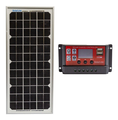 Cargador Solar Para Baterías 12v Kit Panel 10wp + Regulador 0