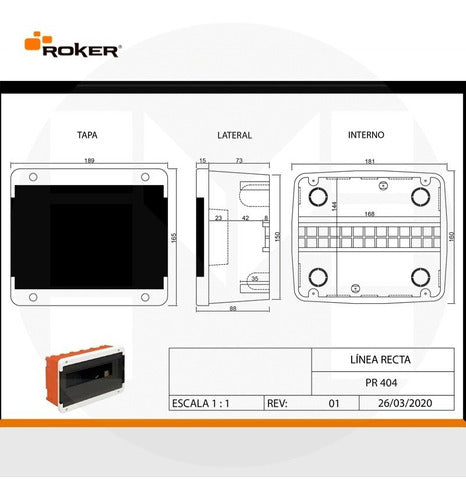 Caja Para Termica Embutir Plastica Con Tapa 8 Modulos Roker 1