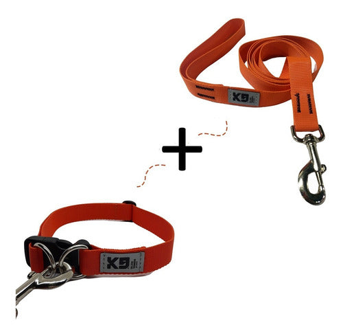 Adjustable K9 Dog Trainers Collar + 5M Leash Set for Dogs 8
