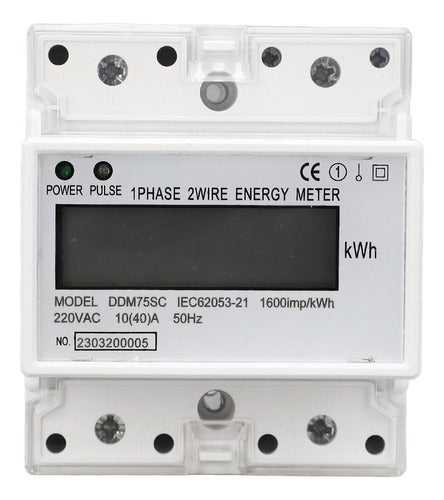 Medidor De Energia 1 Fase 2 Fios 4p Lcd Digital Kwh Ac220v 4