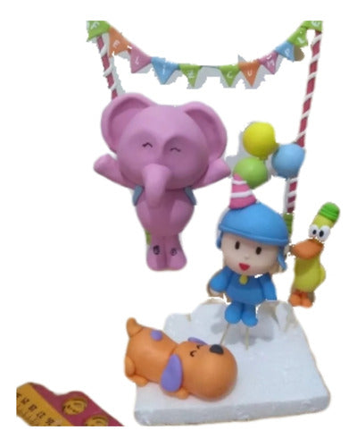 Handmade Pocoyo Cake Topper with 3 Friends and Banner 0