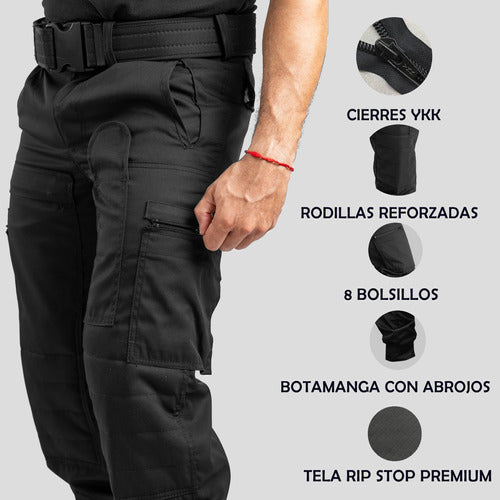 Premium Black Tactical Multi-Pocket Ripstop Police Pants 2