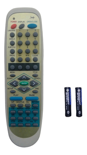 Controle Remoto Dvd Matrix Plus Ms-k121 Compatível C/ Pilhas 0