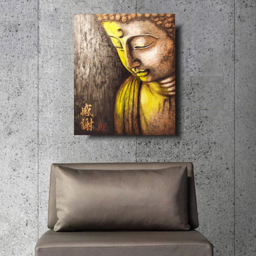 Quadro Buda Gratidão Acrílico Sobre Tela Pintado À Mão 50x40 1