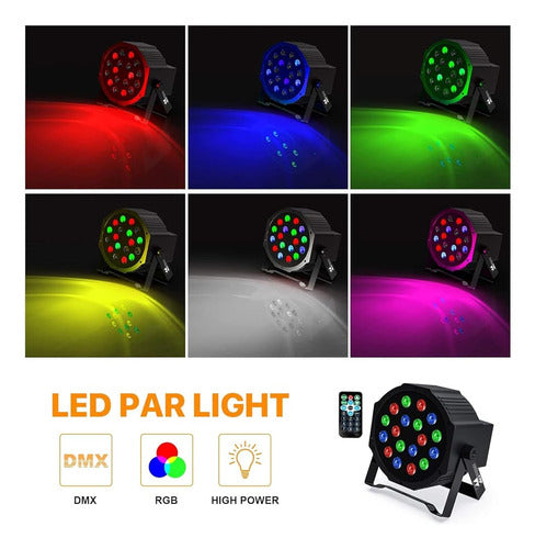 Missyee 18 Rgb Led Dj Stage Uplight -dmx Control Sound Activ 1