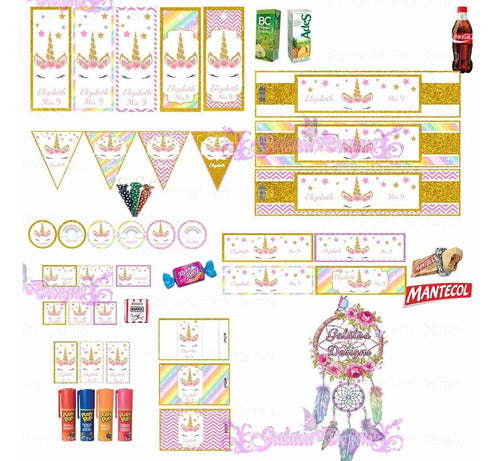 Kit Imprimible Diseños Cumple Fiesta Tarjetas Stickers Y Más 3