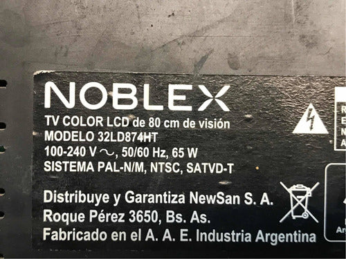 Placa Fuente Noblex 32ld874ht 3