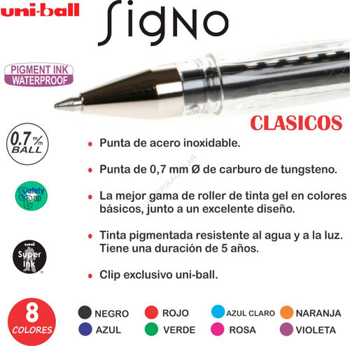 Uni-ball UM120 Gel Pen Classic Colors Writing 1