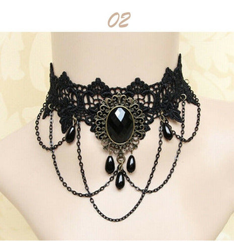 GALIBET Set Importado Gargantilla Y Brazalete Gotico Steampunk P114 1