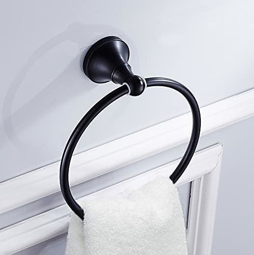 Leyden Bathroom Accessories Set - 61 cm Black Towel Bar 2