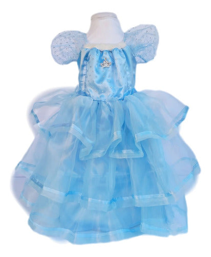 Hada Magica Disfraz Vestido De Princesa Celeste. Frozen Elsa, Cenicienta 0