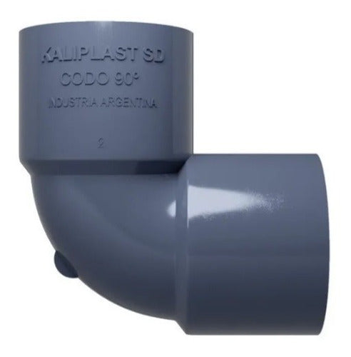 Kaliplast Tigre 40 mm 90º H Soldable Grey PVC Elbow x 25 Units 1