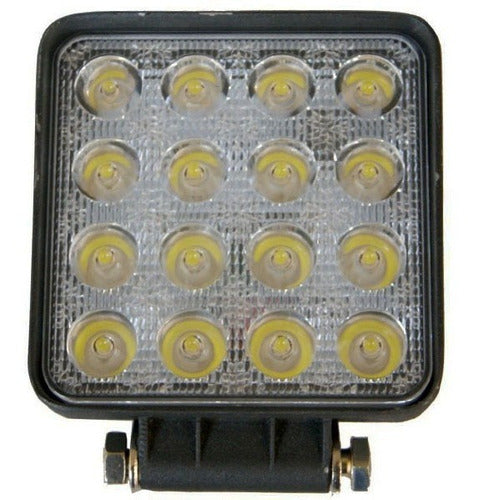 Faro Led Cuadrado 16 Led 48 Watts 12v/24v Auto Moto 4x4 1