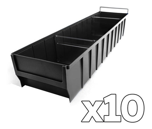 Storage Compat 10 Multibox Containers + 2 Dividers Each 60x16x10cm 1