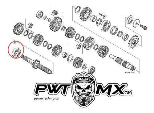 Honda Rodamiento De Caja Eje Primario Derecho Crf 450 02-20 4