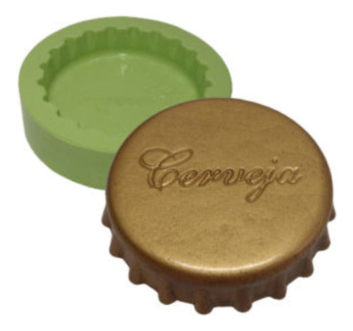 Forma Silicone Molde Velas Sabonetes Biscuit Tampa Cerveja 0