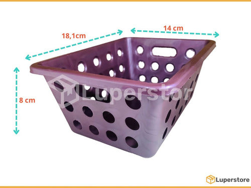 Perforated Organizer Basket 1.25 L Multipurpose Plastic Violet 1