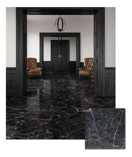 Tendenza Porcelanico Palladium Negro Marquina Pulido 58x58 1