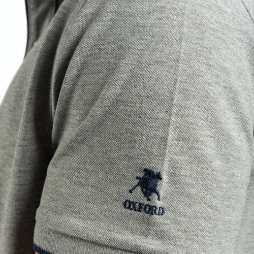 Men's Oxford Polo Club Pique Short Sleeve Polo Shirt - Moon Grey 1