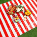 Blulu Red White Stripes Tablecloths Set with Balloons 3