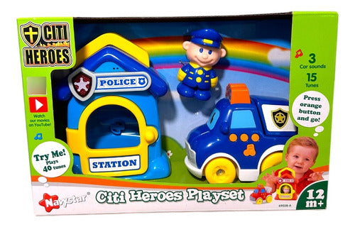 Estacion De Policia City Heroes Con Luz Y Sonido Navystar 0