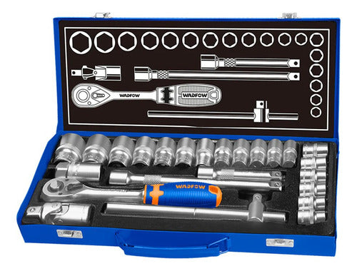 Wadfow 1/2" Drive Socket Set 24 Pieces WST2L24 0