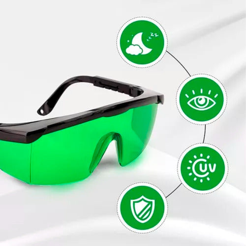 MakerParts Laser Safety Glasses Green Anti-Scratch Adjustable Temples 3